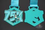 Race 75K Marathon Custom Metal Sports Medals Spray Pontan Colors With Printing