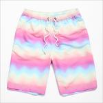 Summer Digital Print Rainbow Gradient Loose Shorts For Men And Women
