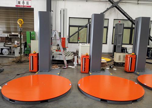 Quality Gray And Orange Semi Automatic Turntable Stretch Wrapping Machine for sale