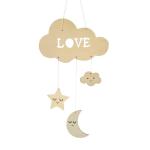 Nordic Modern Art Style Ins Wall Hanging Metal and Wooden Crafts Creative Moon