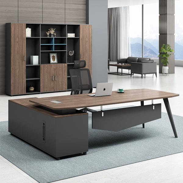 Buy cheap Home Office Painting Manager Desk For Boss Modern Wooden Curved Office Table from wholesalers