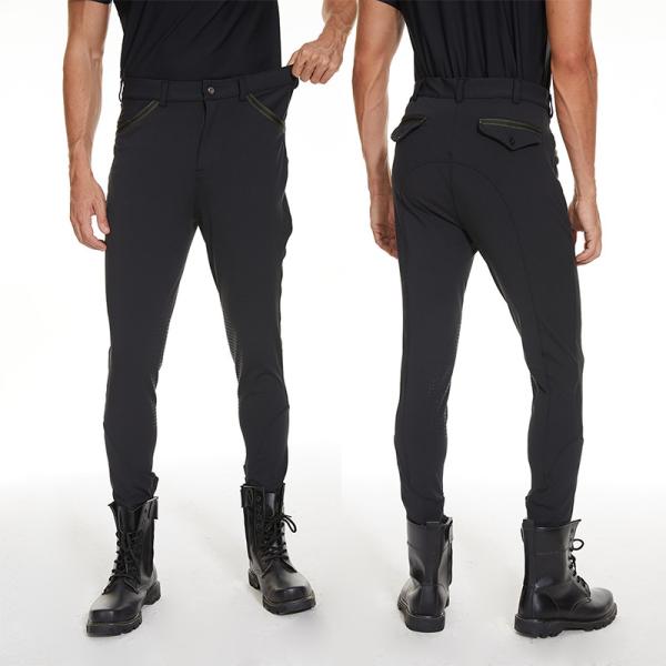 Buy cheap Black Knee Grips Horse Riding Pants Quick Drying Workout Equestrain Clothing from wholesalers