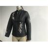 Buy cheap Multi Color Pu Leather Coat , Black Embroidered Mandarin Collar Flower Tw78425 from wholesalers