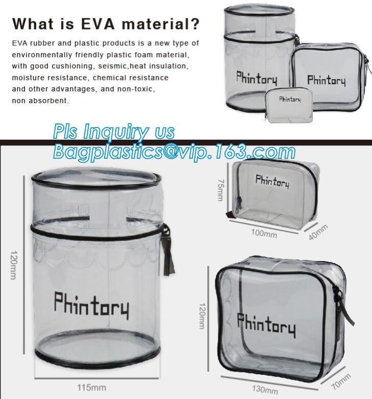 zipper bag promotional gift bag, square barrel thickened plastic storage bag factory wholesale, barrel pin clear small m