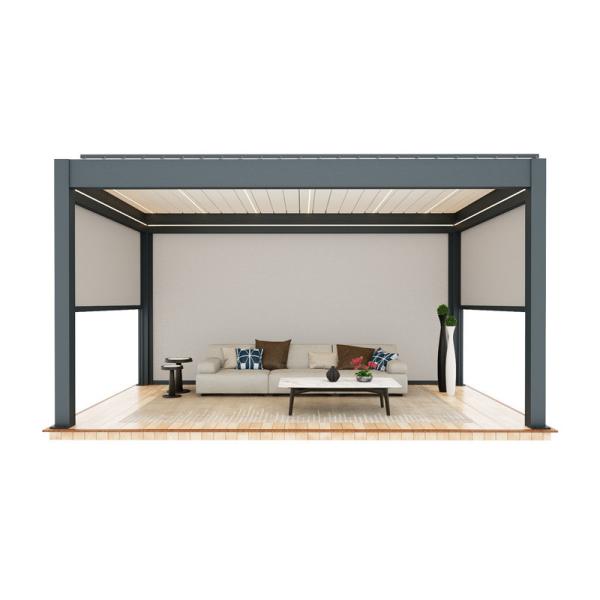 Buy cheap Aluminum Alloy Electric Louver Turning Pavilion Outdoor Pavilion With Stylish Courtyard Shade Design from wholesalers