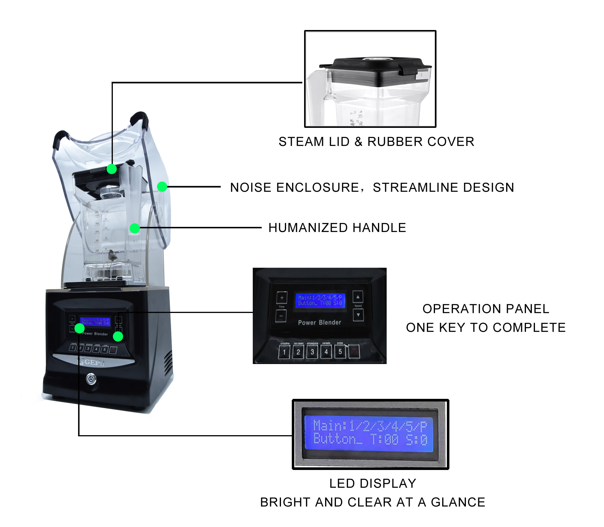 M-16 Heavy Duty Blender Ice Crusher with Optional Milkshake Cup and Mixing Function
