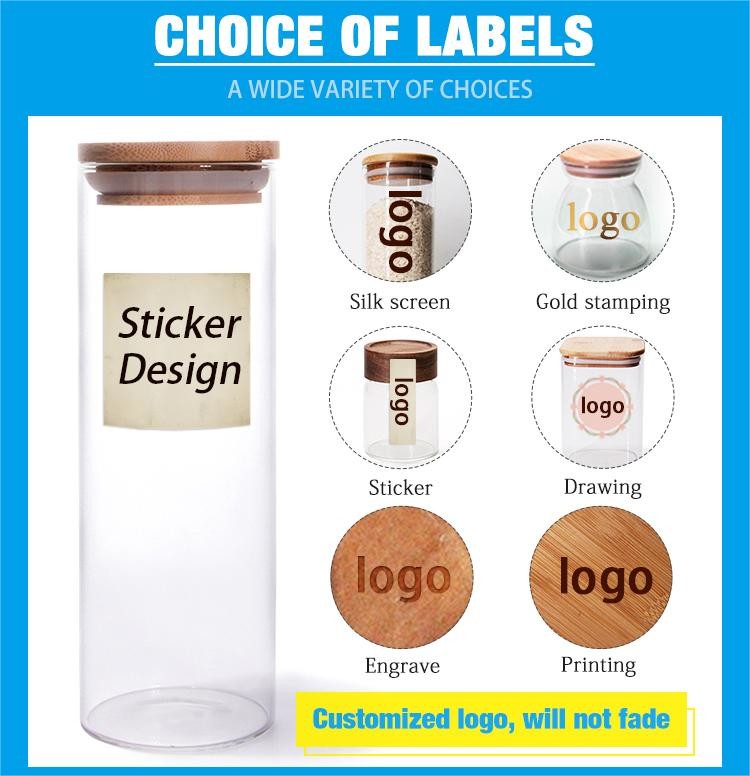 High Borosilicate Glass Coffee Jars Canister With Lids 1600ml
