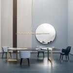 Rectangle Modern Artificial Marble Dining Table Italy Style Furniture Luxury