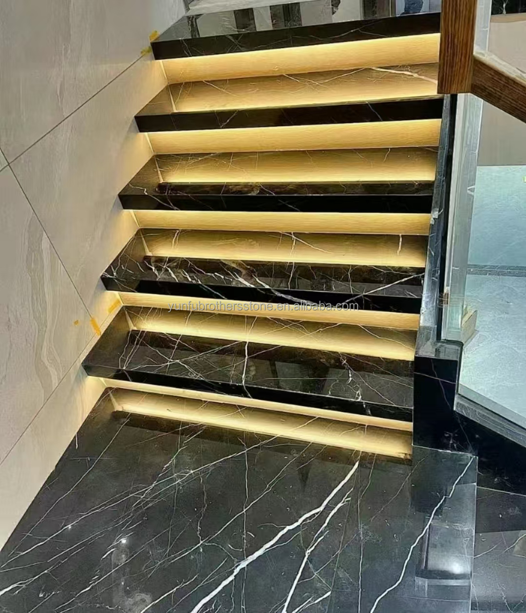 Modern Nero Marquina Black White Stipe Marble Polished Natural Big Slabs for Indoor Hotel Villa