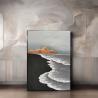 Buy cheap Hand Painted Modern Wall Art 3d Sea Wave Texture Sand Beach Abstract Relief Painting Canvas Materials for Living Room Decoration from wholesalers