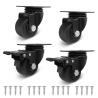 Buy cheap Set Of 4 High Quality Low Center Of Gravity Black Nylon Swivel Caster Wheels With Brake from wholesalers