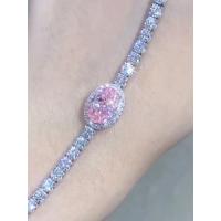 Buy cheap 2.87ct Pink Diamond Tennis Bracelet Oval Cut Loose Synthetic Diamonds product