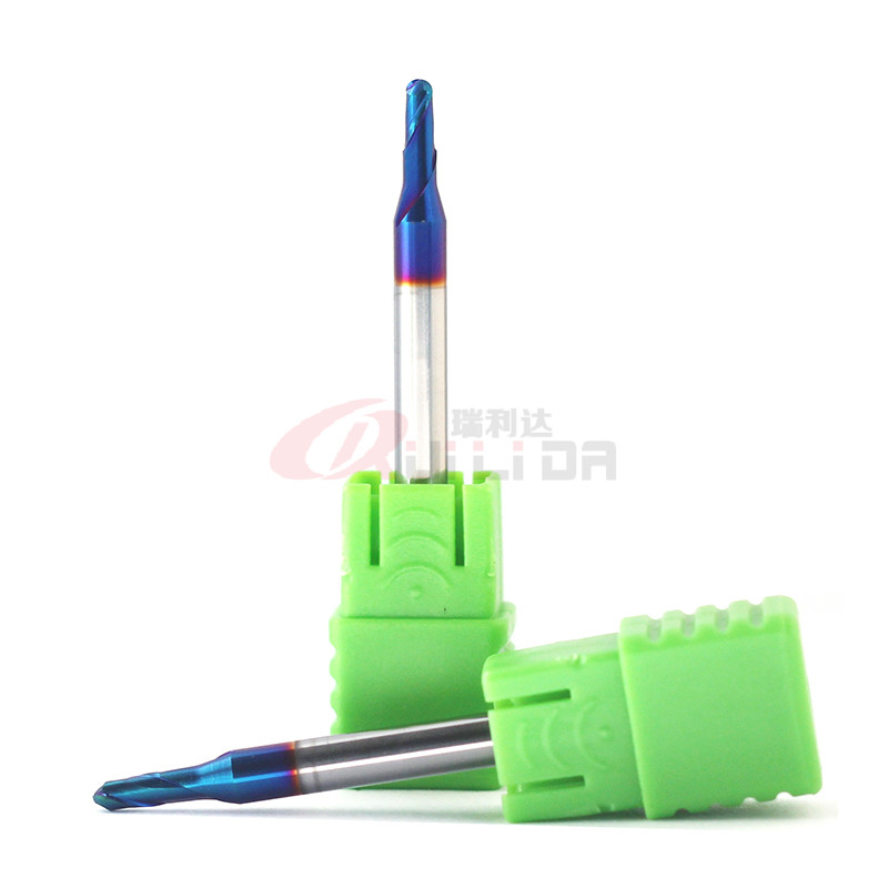 High Hardness Carbide 2 Flutes Ball Nose End Mill 2.5mm 30 Degree For Mold Steel
