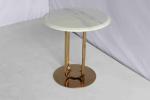 Popular Elegant Side Table With Stainless Steel Base Metal Marble Family Use