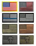Tactical Reverse USA Flag Custom Woven Badges Hook Back Adhesion , Custom Morale
