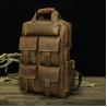 Buy cheap Brown Full Grain 15 Inch Convertible Cowhide Leather Backpack Mens from wholesalers