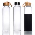 24oz 16oz Drinking Bottle Glass Water Bottle With Bamboo Lid