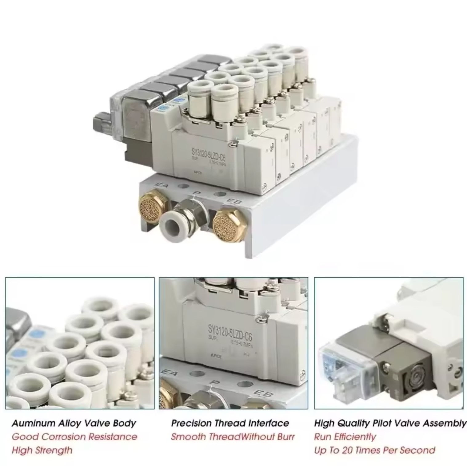 Soft Seal SMC Solenoid Valve SY3320-5LZD-C4 SY3320-6LZD-C4 SY series