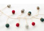 Pink Beige Pendant Wool Felt Balls 2.5*2 Cm With Jute Rope​ EN71 Approval