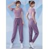 Buy cheap Breathable 190g Short Sleeve T Shirt And Joggers Set Ladies Athletic Wear from wholesalers