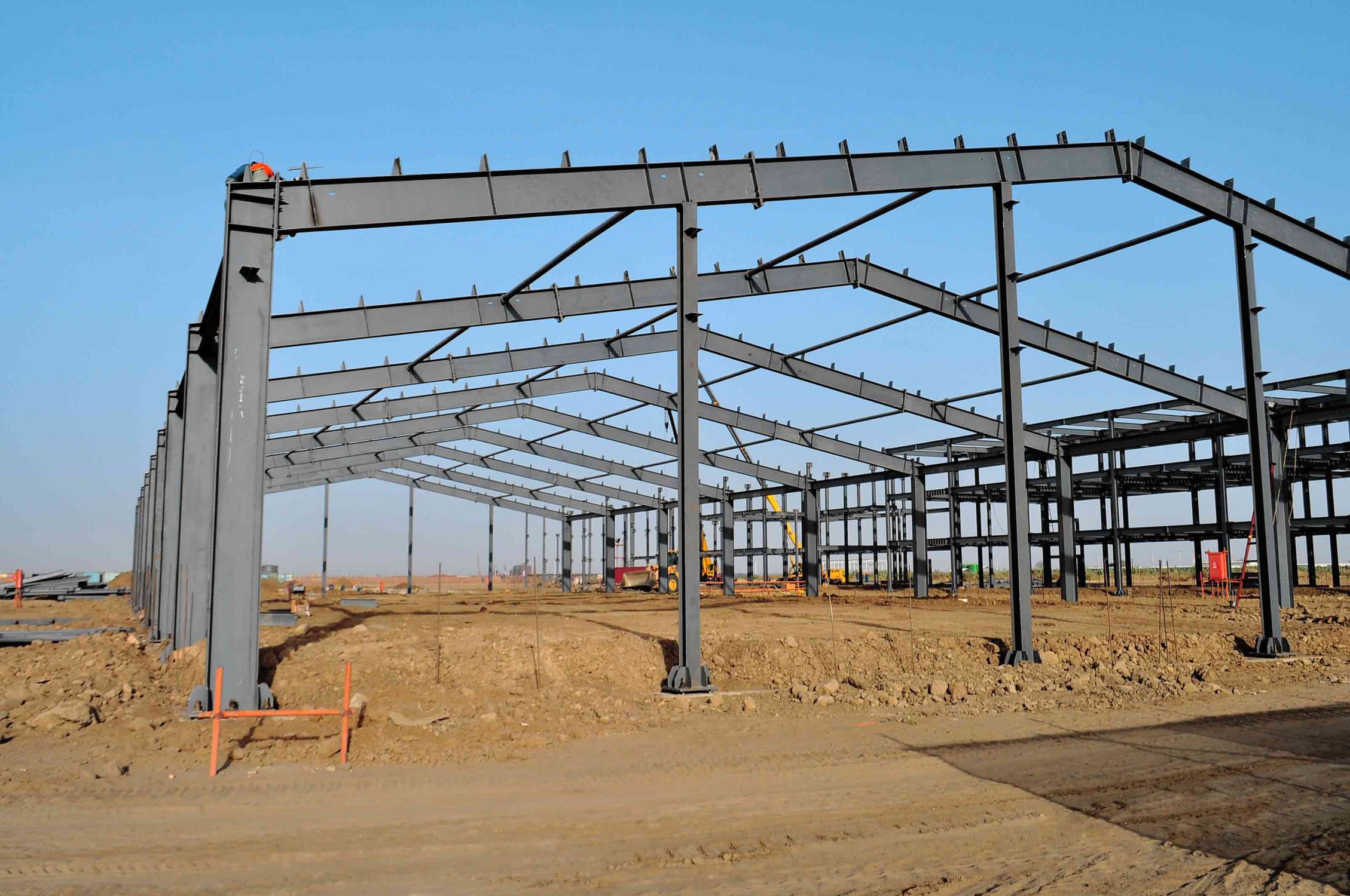 Large Span Steel Line Sheds Commercial Building Warehouse Steel Shed Construction
