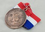University Ribbon Medals , Die Casting , 3D And Antique Copper Plating For Gift