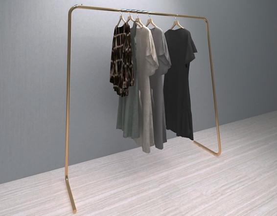 Buy cheap Gold Plating Shop Display Fixtures Retail Clothing Display Racks Simple Design from wholesalers