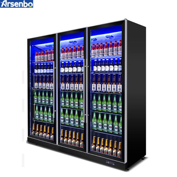 Buy cheap 220V-240V Vertical Display Fridge , Multicolor LED Upright Glass Door Chiller from wholesalers