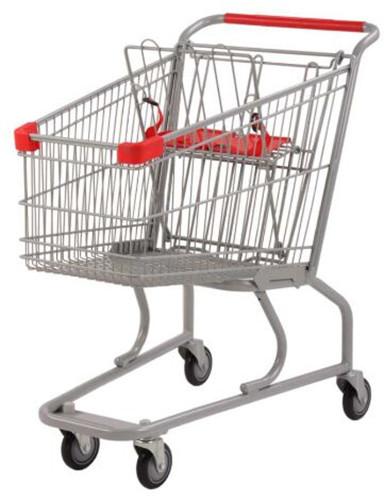 Buy cheap Silver Grocery Shopping Trolley / Metal Supermarket Shopping Cart 100Kgs from wholesalers