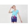 Buy cheap Viscose Spandex Jersey Ladies Summer Pyjama Sets With Dark Blue Short Pants from wholesalers