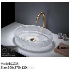 Buy cheap Modern Crystal Clear Glass Bathroom Vanity Round Italy for Hotel from wholesalers