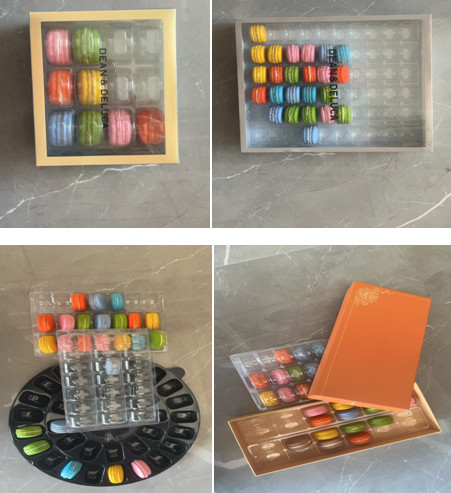 Baking Packaging plastic Macaron Box Biscuit Mung Bean Cake Candy Green Ball Packing Box Wholesale