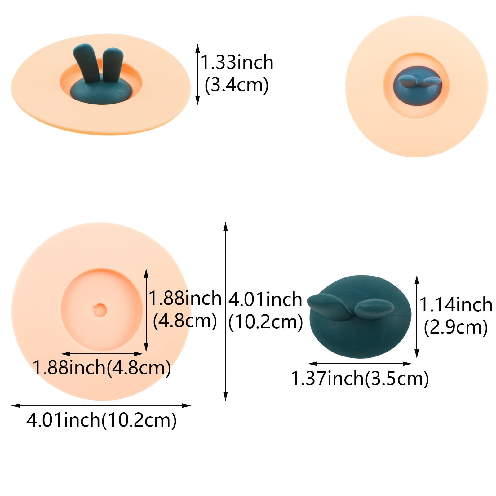 Silicone Cup Lids Food Grade Rabbit Ear Silicone Cup Cover Anti-Dust Airtight Seal Mugs Tea Cups Hot Cup Lid Coffee Cup