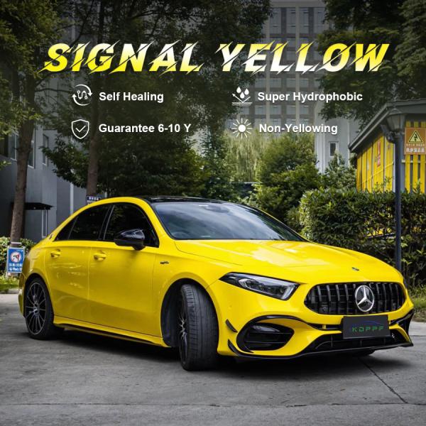 Pro-Grade Color Signal Yellow Paint Protection Film Air Release Technology