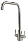 Advanced Morden Kitchen Brushed Finish Steel Waterfall Taps Basin Dual Waterfall