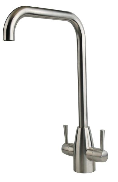 Advanced Morden Kitchen Brushed Finish Steel Waterfall Taps Basin Dual Waterfall