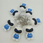 Personalized Vivo Cellphone Brand 3d Soft PVC Keychain With Cartoon White Cat