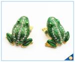 Wholesale Metal Frog With Crystal Jewelry Box Cute Trinket Box For Gifts SCJ753