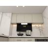 Buy cheap Modern Beige Stainless Steel Kitchen Cabinet With High-Low Design Quartz Countertop from wholesalers