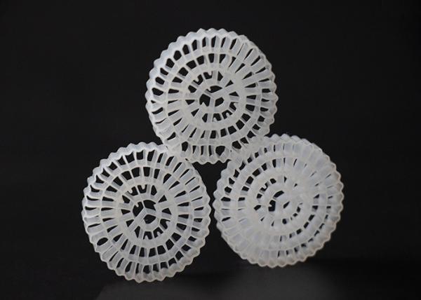 Virgin HDPE Material MBBR Bio Media White Color And 25*4mm Size High Surface