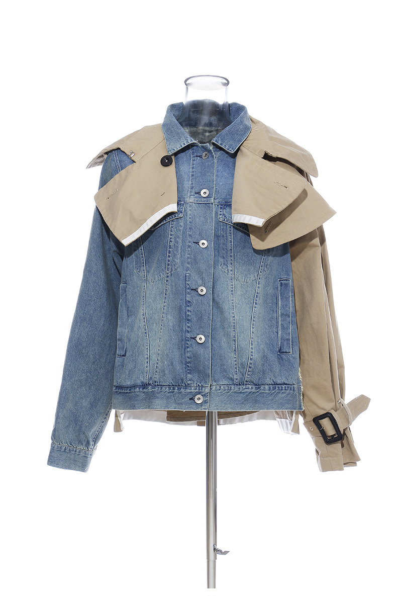 QUICK DRY Winter Use Women's Fashion Jacket High Street Contrast Women's Quilted Denim Jackets