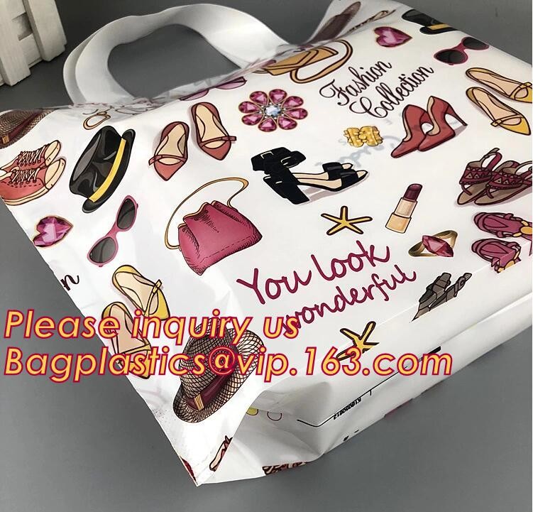 Eco Friendly Biodegradable Plastic Soft Loop Handle Bags,Retail Soft Loop Handle Shopping bags,Recyclable clothing packa