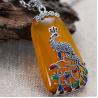 Buy cheap Retro Thailand Sterling Silver Synthesized Yellow Chalcedony Pendant Necklace(052775W) from wholesalers