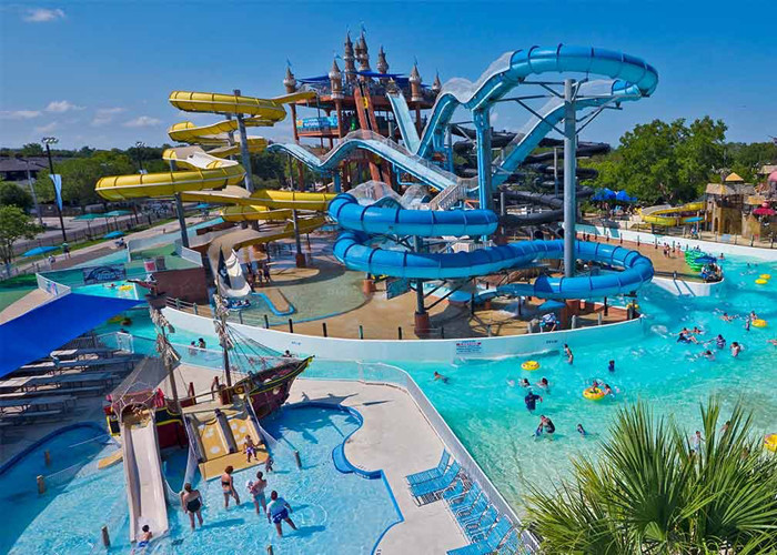 Fiberglass Water Pool Mini Water Park Slide / Amusement Park Slides ISO Certificate