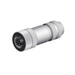 M12 Waterproof Metal Straight Connector Male Female Cylindrical Metal Threaded