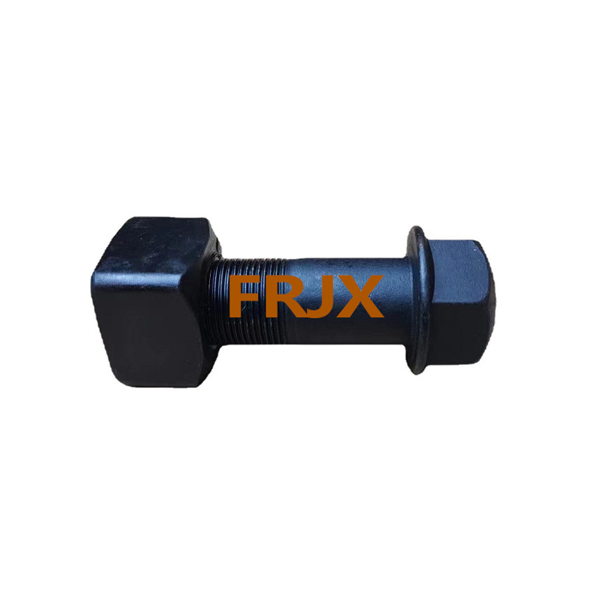 Forged Excavator Track Bolts With ZINC Plain Black Finish Right Hand Thread Direction For Enhanced Durability