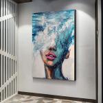 Hand Painted Abstract Portrait Canvas Art Wall Decorations Modern Textured