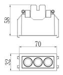 6W12W24W GS2230N3ML series mini recessed linear light 24/38 beam angle High