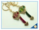 Novelty Custom Metal Crystal Key Chain Carabiner Mobile Phone Key Chain