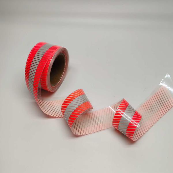 Buy cheap Twill Stripes Red Silver Reflective Heat Transfer Film Self Adhesive For Workwear Garments from wholesalers